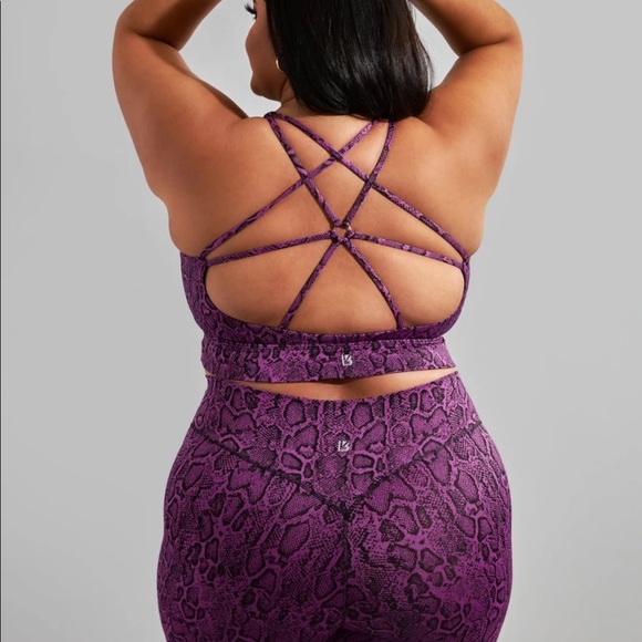 NWOT BUFFBUNNY Evolve Jacquard Sports Bra Disturbia Reptilia Print 3X Plus Size - Picture 2 of 6